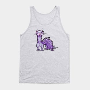 Ferret - White & Gray Fur Tank Top